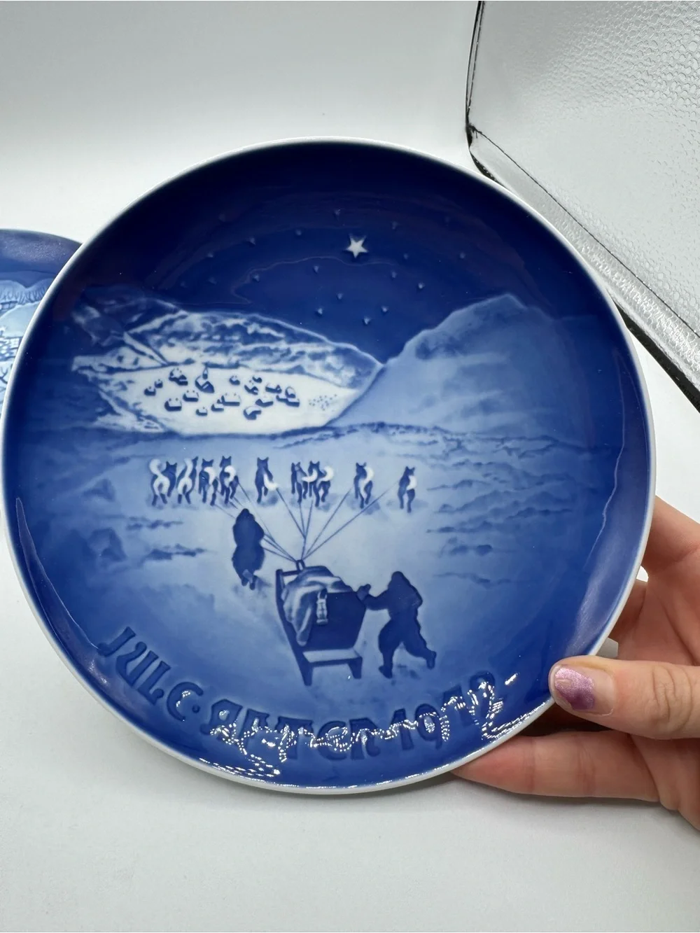 Lot Of 2 Bing & Grondahl (B & G) Annual Winter Christmas Plates ~ 1972, 1975